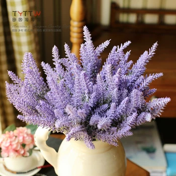 Et bundt af 5 Pastorale stil multi-purpose provence lavendel, lavendel simulering blomster, bruser borddekoration, blomster