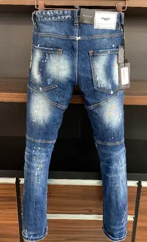 Europa-Casual Italien brand jeans bukser design hul Bukser, jeans A371