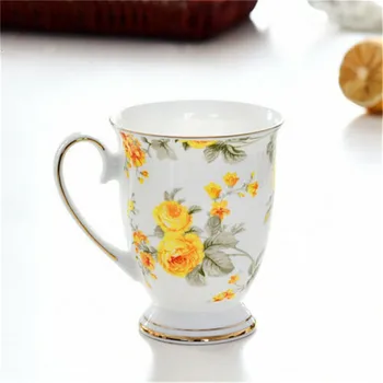Europa Eksklusive Porcelæn Elegante Kaffebæger Keramiske Morgenmad Mælk Luksus Britisk Stil Eftermiddagste Kontor Drinkware