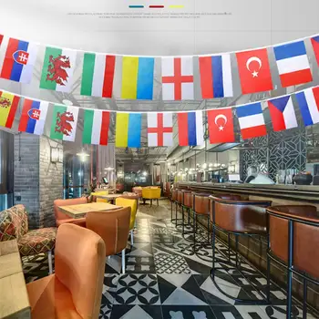 Europa-Værlinger Flag, England, Italien 24 Nation Fodbold String Flag For Bar Hjem Garden Decoration Europæiske Euro Cup Tilbehør