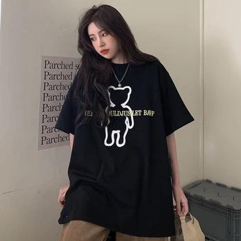 Europæisk og Amerikansk Mærke, Lille Bjørn kortærmet T-shirt til Kvinder Sommeren Løs koreanske Ins Trendy Stil Harajuku