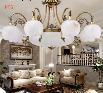 Europæisk stil kobber marmor lysekrone stue, spisestue, studie, club hotel soveværelse kobber lysekrone
