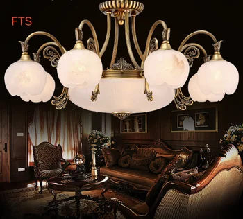 Europæisk stil kobber marmor lysekrone stue, spisestue, studie, club hotel soveværelse kobber lysekrone