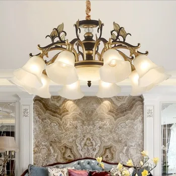 Europæisk stil stue lysekroner enkel moderne spisestue, soveværelse American retro atmosfære strygejern villa belysning