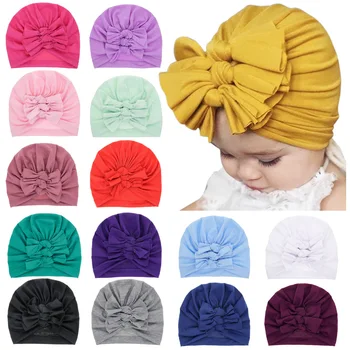 Europæiske og Amerikanske børns smykker håndlavet flere bue Indiske turban hat nyfødt foster indpakket turban baby hood 2021