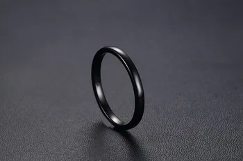 Europæiske og Amerikanske Enkel Ring i Rustfrit Stål med Blank Mat Dobbelt Skrå Kant Blank Titanium Stål Smykker