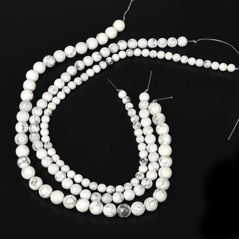 Fabrikken engros Naturlige Howlite sten jasper Runde perler 4-12mm løse perler DIY Smykker tilbehør halskæde armbånd