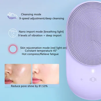 Facial Cleansing Børste Silikone Sonic Renere Deep Pore Cleansing Hud Massageapparat Makeup Remover Bærbare Hudorm CleansingBrush