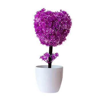 Falske Blomst Plante Hjerte Form Plum Blossom Plast Gårdhave Værftet Simuleret Flower Pot for at Hylde Stå