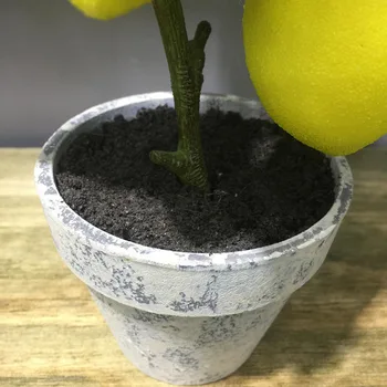 Falske Lemon Tree Bonsai Simulation, Kunstig Frugt Træer, Potteplanter Spise Dekoration Til Hjemmet Part Have Planter Indstøbning