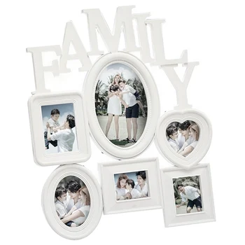Familie Foto Frame Væg Hængende 6 Multi-Størrelse Billeder Holder Skærmen Home Decor Gave 30X37Cm Bagsiden med Pull Faner