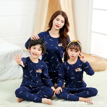 Familie Matchende Pyjamas Sæt Vinter Bomuld Sæt Mor, Datter, Tøj, Mor, Børn Nattøj Familie Ser Nattøj Pyjamas Børn