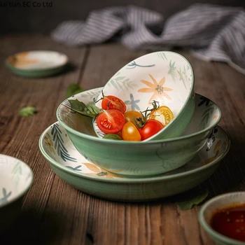 FANCITY Nordiske lille frisk keramiske kreative retter og ik personlighed husstand retter sæt store suppe skål ramen frugt ris