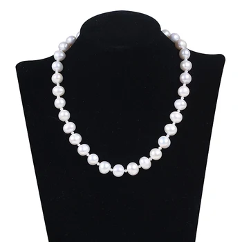 Fancy 11-12 mm ferskvands perle smykker sæt med halskæde og armbånd