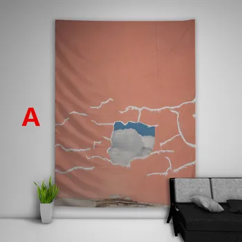 Fantasi Skyer Himlen Trippy Gobelin Kunst Væg Plakat Hængende Sofa Bord Bed Cover Home Decor
