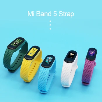 Farver Strop Til Xiaomi Mi-Band 5 Armbånd Armbånd Udskiftning Af Rem Til Mi Band5 Håndled Farve Blød Silikone Rem