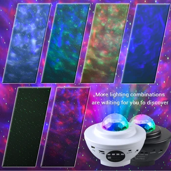 Farverige stjernehimmel Galaxy Projektor Nightlight Barn Blueteeth USB-Musik Afspiller Stjernede Nat Lys Romantisk Projektion Lampe Gaver