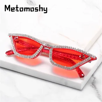Fashion Diamond Solbriller Kvinder 2020 Cat Eye Glasperler Nuancer til Kvinder Krystal Ramme Sol Briller Kvindelige Cateye Briller UV400