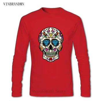 Fashion Streetwear Hipster Tøj Billige Salg Hiphop Tshirt Mexicanske Sukker Skull T-Shirt Til Mænd Plus Size Bomuld Team T-Shirt