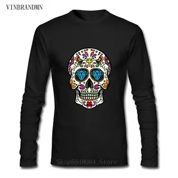 Fashion Streetwear Hipster Tøj Billige Salg Hiphop Tshirt Mexicanske Sukker Skull T-Shirt Til Mænd Plus Size Bomuld Team T-Shirt