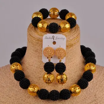 Fashionable peach costume african jewelry set simulated pearl nigerian necklace ZZ27