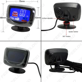 FEELDO Nye Stil Bilen LCD-Skærm 4-Sensor Bag Parkering Omvendt Backup Radar #HQ2800