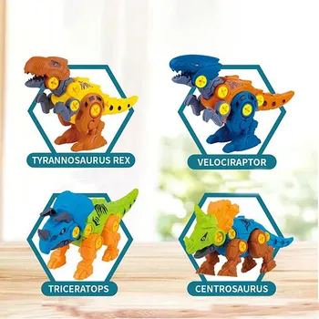 Fire-I-En Demontering Og Samling Dinosaur-Modeller Række DIY Samling Sæt Transformation Dinosaur legetøj til Børn Gave
