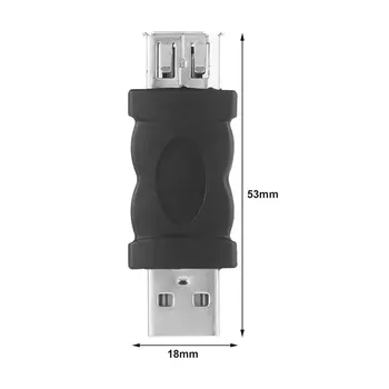 Firewire IEEE 1394 6-Pin hun til USB 2.0 Type A Male Adapter Adapter Kameraer, Mobiltelefoner, MP3-Afspiller, Pda ' er Sort