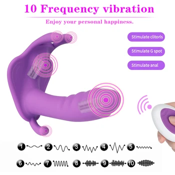 Fjernbetjeningen Frådede Dildo Vibratorer Trusser til Kvinder Klitoris Stimulator Voksen Sex Maskine Kvindelige Masturbator Vagina Toy