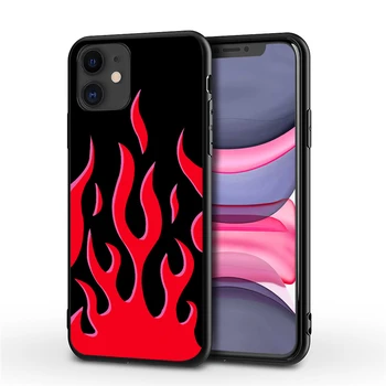 Flammen Mønster Blød Silikone Case Til IPhone XS Antal XR-X 11 Pro Coque 7 8 Plus 6 S 6S 4 4S 5 5S 5SE 7Plus 8Plus Tilbage TPU Cover