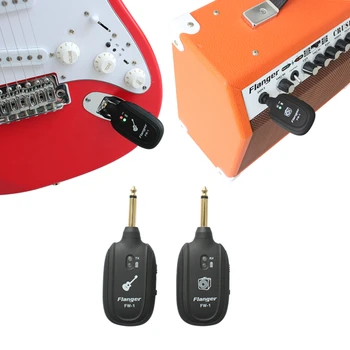 Flanger Professionelt UHF Wireless Elektrisk Guitar-Sender-Modtager System Indbygget Batteri, 30M Rækkevidde