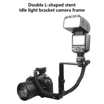 Flash-Enhed Justerbar Metal Holder Holdbar Fotografering Erstatning For DSLR-Kamera Praktiske Adapter LED Lys Dobbelt L Beslag