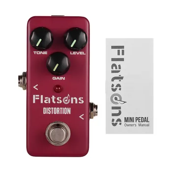 Flatons Mini Classic Distortion Guitar-Effekt-Pedal Full Metal Shell med True Bypass-guitar-pedal til guitar tilbehør dele