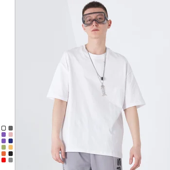 Flere Farve Fashion Streetwear Kanye West Oversize Løs Skulder Sommeren Mænd T-Shirt i Bomuld Tshirt Hip Hop Tee Plus Størrelse 5XL
