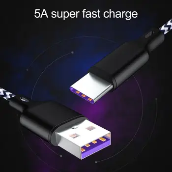 Flettet Nylon mikro-USB-kabel-0,25 m/1m/2m/3m data sync USB oplader kabel til tablet-PC USB Type C Android-USB-kabel-telefon