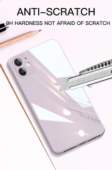 Flydende Glas cover Til iPhone 12 Pro Max antal ridsefast Anti-Fald Farverige bagcoveret Beskyttende Sag