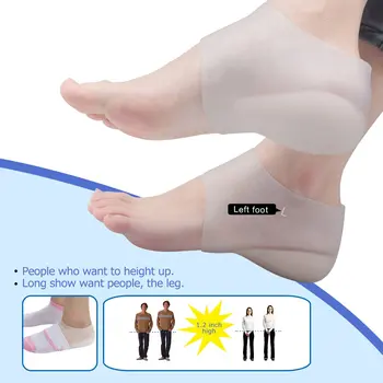 Fods Hæl Protector Øge Silikone Halvdelen Indersål Indsætte Usynlige Højne Pad Anti-knæk Unisex Fødder Pleje