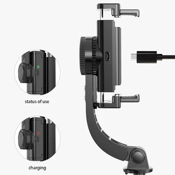 Foldbar Stabilizer (billedstabilisering) med Bluetooth Trådløs Fjernbetjening,360 graders Rotation, Bærbare Udtrækkelig Selfie Stick Stativ