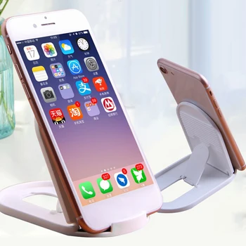 Foldbar Telefonholder Bordholder Til Din Mobiltelefon Holder Til IPhone Huawei P30 Xiaomi Plast Sammenklappelig Skrivebord Holder Stand