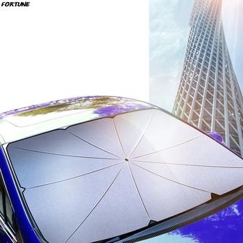 Folde Bil Forrude Parasol Teleskopisk Parasol Dække Bil Solbeskyttelse Varmeisolering Paraply For Forrude, Auto
