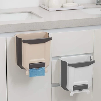 Folde Papirkurven Kan Hænge Sammenklappelig Papirkurven Kan Foldes Hjem Genbruge Skraldespande 2.4 Liters Affaldsspande