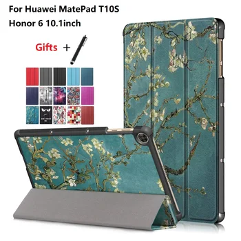 Folde Stå for Huawei Matepad T10s 10.1 tommer 2020 Letvægts Shell Stå Dækning for AGS3-L09 AGS3-W09 Tablet Tilfælde + Pen