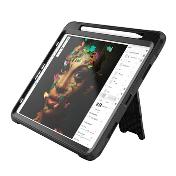 For 2020 iPad Pro 11 tommer Tablet PC-Sag TPU Stødsikkert Beskyttende bagcover med Pen Slot Tablet Stå Sag