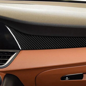For Alfa Romeo Giulia 2017-2020 Carbon Fiber Instrumentbrættet Trim Mærkat Center Konsol Co-Pilot Tabel Dække Interiør