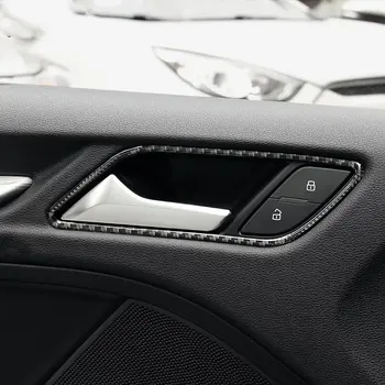 For Audi A3-2018 4STK Carbon Fiber Bil Dørs Indvendige Håndtag Skål Beskytter Dække Trim Lister Bil Styling Tilbehør