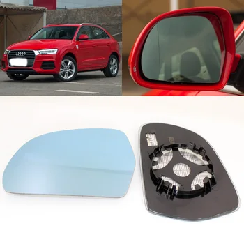 For Audi Q3 Bil Side Udsigt til Døren på vid-vinkel bakspejlet Blå Glas Med Base Opvarmet 2stk