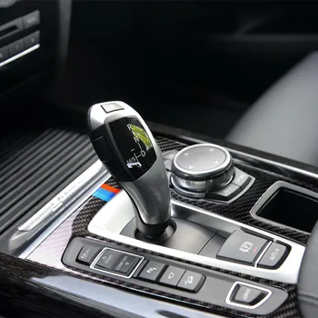For BMW F15 F16 X5 X6 Interiør Ægte Carbon Fiber Gear Shift Panel Auto Klistermærker Bil Styling Til-2018 Tilbehør VENSTRESTYREDE