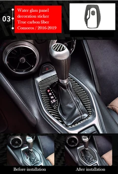 For Chevrolet Camaro Gear Panel Indvendigt Tilbehør Ægte Carbon Fiber Dekoration, Klistermærke 2016 2017 2018 2019