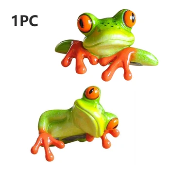 For Desktop Søde Kontor Frog Statue Håndværk Soveværelse Gaver Venner Naturtro Undersøgelse Dyr Skulptur Harpiks Home Decor Mini Ornament