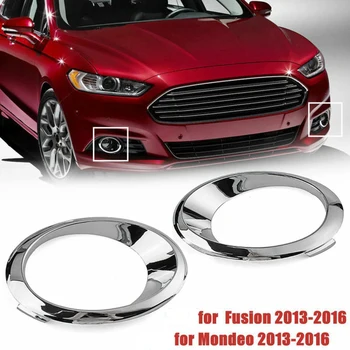 For Ford Fusion Mondeo 2013-2016 Chrome Front Tåge Lys Dække Bezel Trim Ring VENSTRE&HØJRE Par